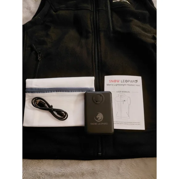 SNOW LEOPARD Heated Vest With Battery Polar Fleece Outdoor Unisex Medium NWT
